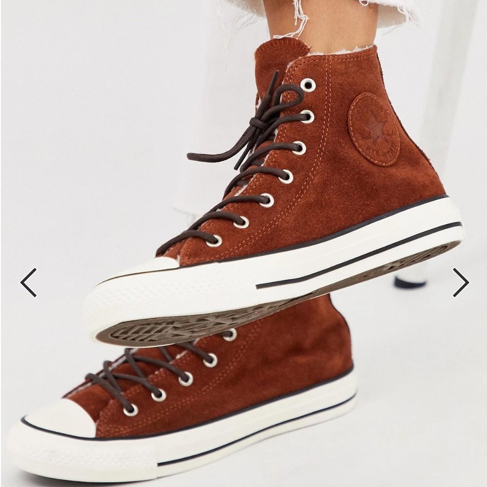 COPY - Converse Hi Tops- Brown Suede w/ Fleece Lining s